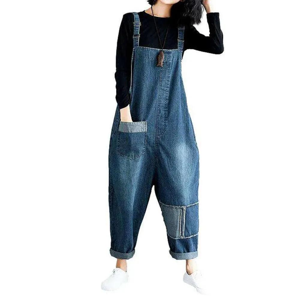 Slim fit women's denim dungaree