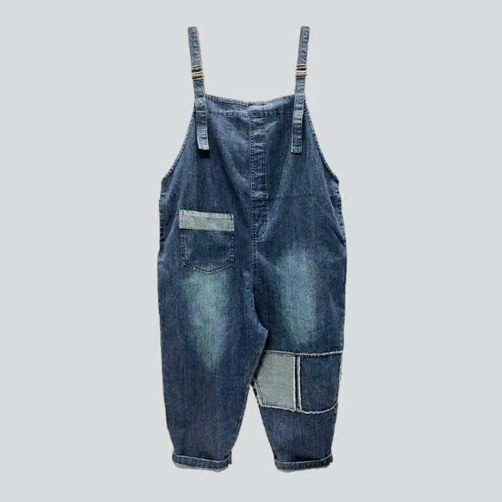 Slim fit women's denim dungaree