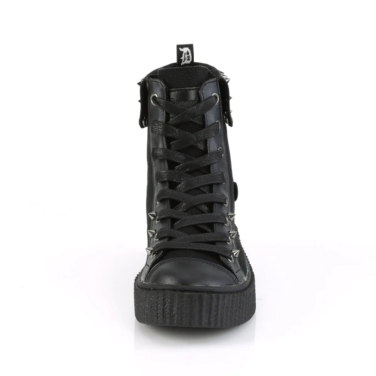 SNEEKER-266 Black Canvas-Vegan Leather