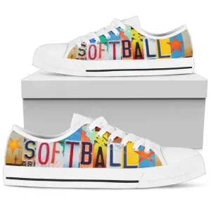 Softball Addict White Low Top Shoes