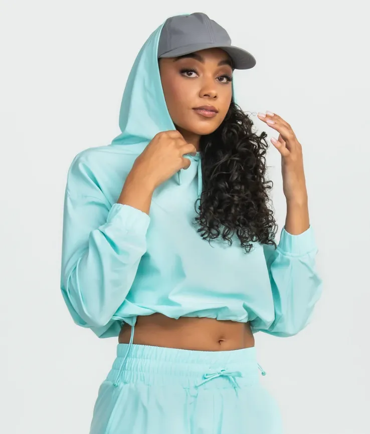 Southern Shirt Hybrid Cropped Hoodie