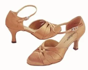 Stephanie Dance Shoes, 15016-65, Dark Tan Satin, 2” & 2.5” Heel