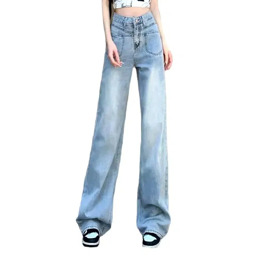 Street women's sanded jeans