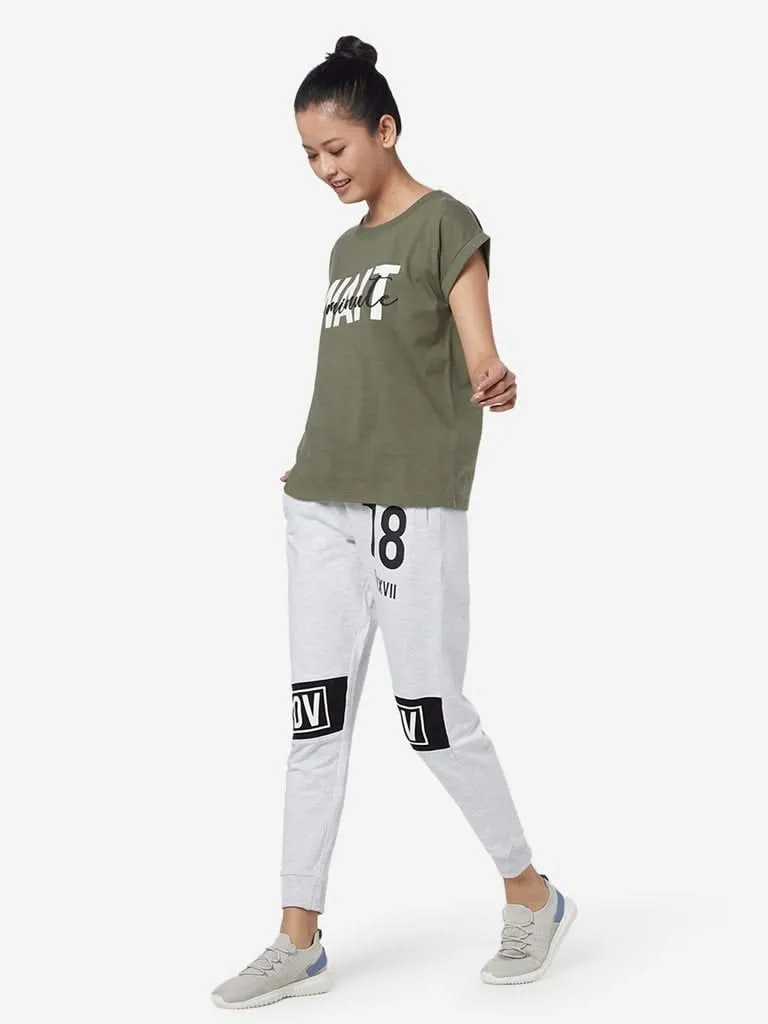 Studiofit Grey Typographic Print Joggers