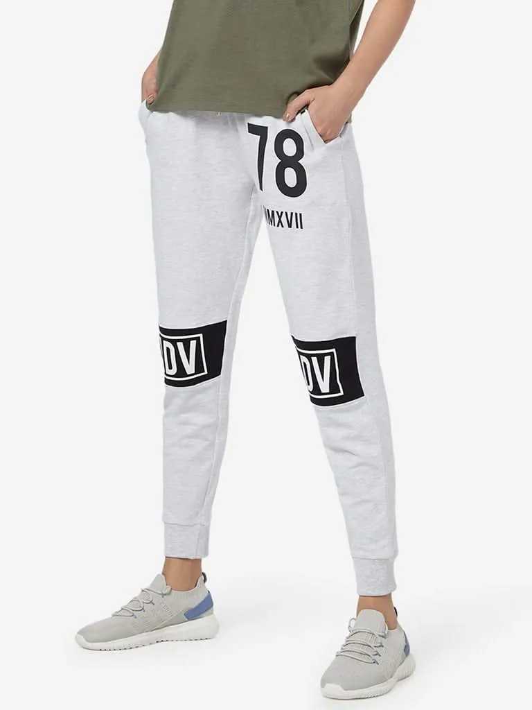 Studiofit Grey Typographic Print Joggers