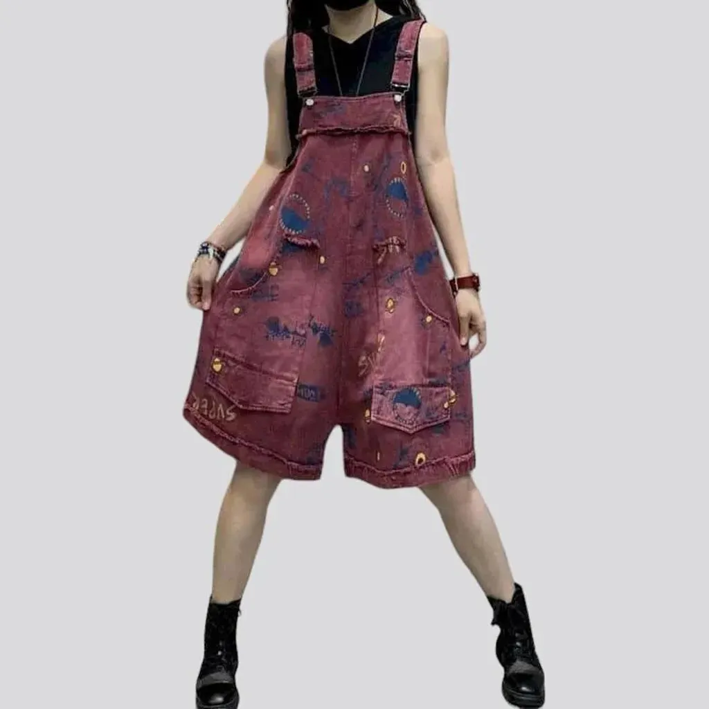 Stylish denim women's overall