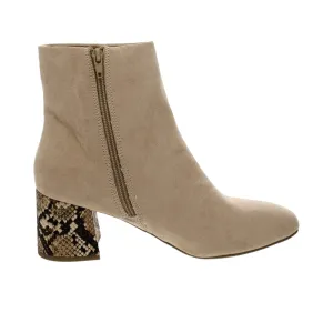 SUGAR -  Microsuede Snake Print Ankle Boots