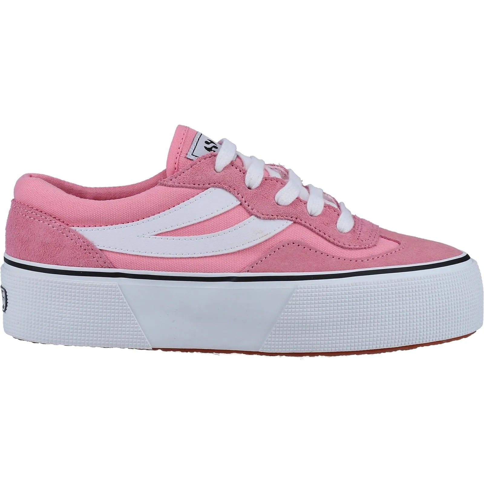 Superga 3041 Revolley Colorblock Platform Leather Women's Pink/White Trainers