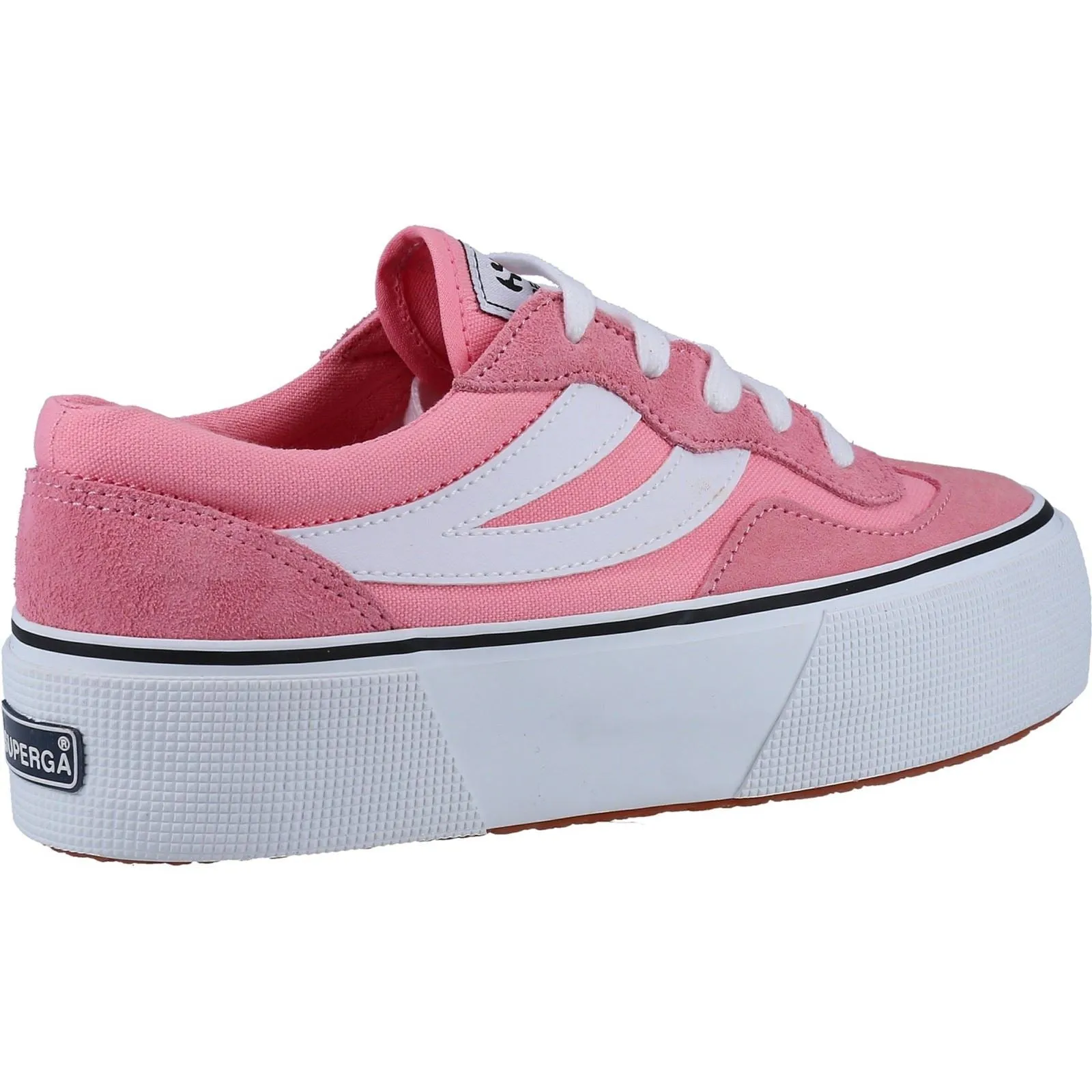 Superga 3041 Revolley Colorblock Platform Leather Women's Pink/White Trainers