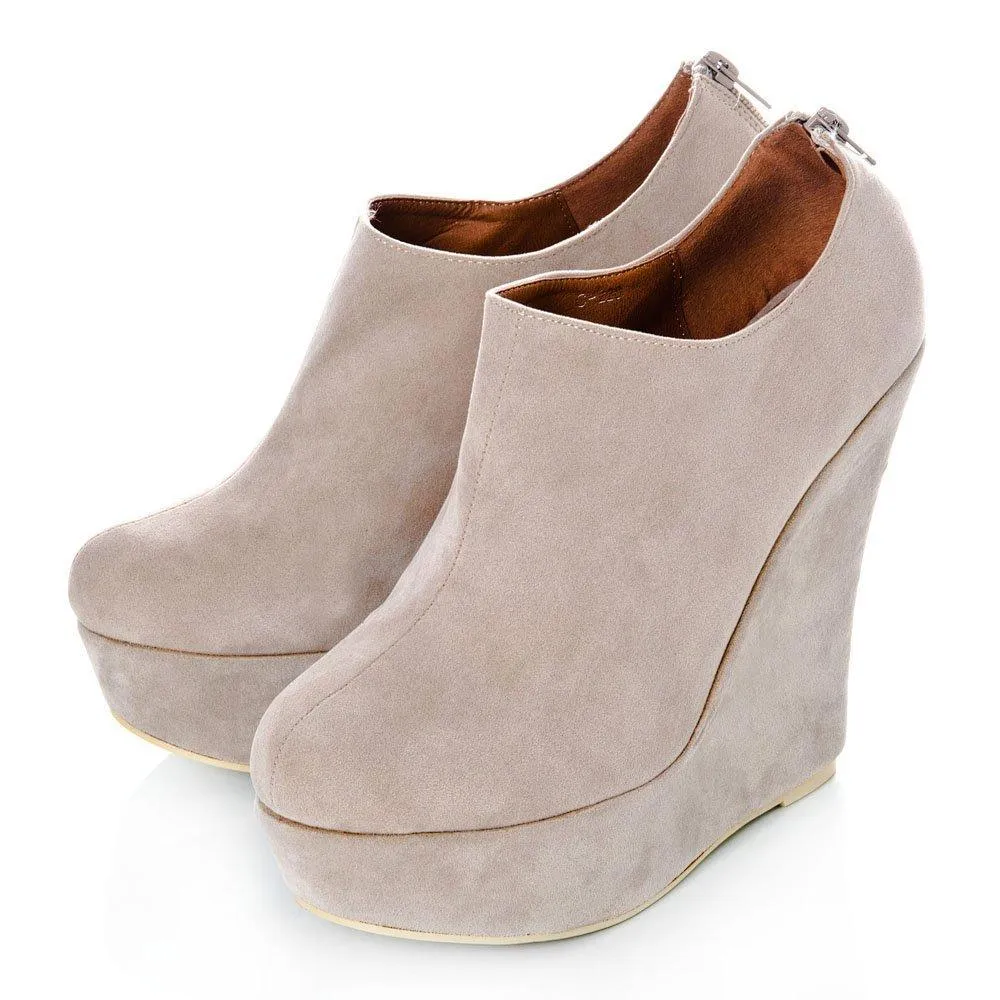 Susan Wedge High Heeled Platform Ankle Shoes Boots