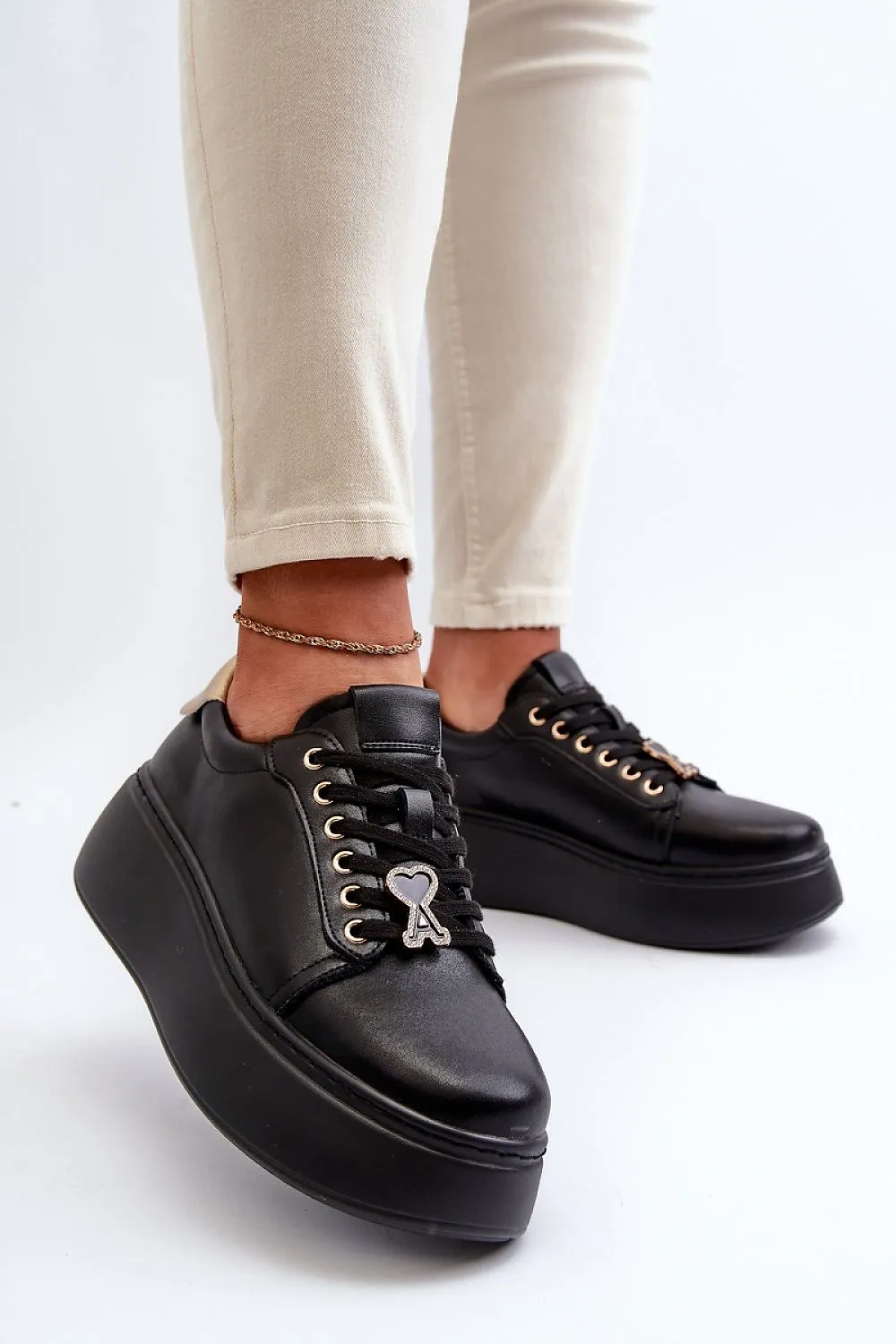 TEEK - Black Love Tower Sneakers