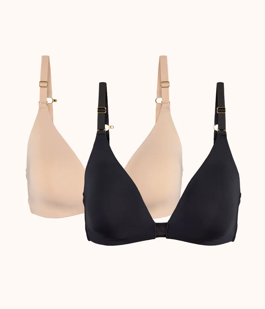 The Flex No-Wire Bra Bundle: Toasted Almond/Jet Black