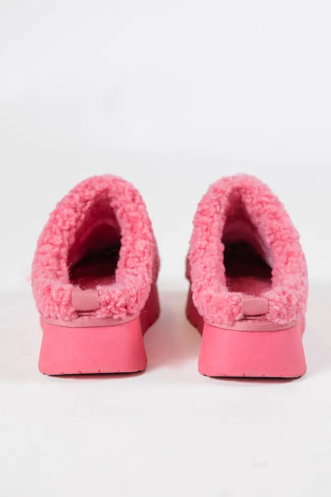 Tilly Pink Sherpa Platform Slipper