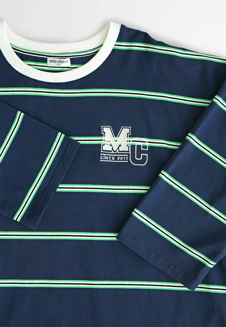 Toby Varsity 3/4 Sleeve Stripe Tee