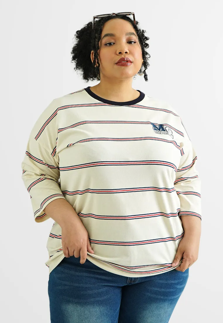 Toby Varsity 3/4 Sleeve Stripe Tee