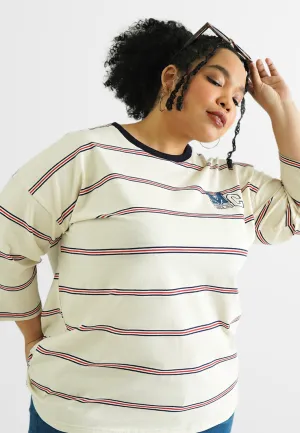 Toby Varsity 3/4 Sleeve Stripe Tee