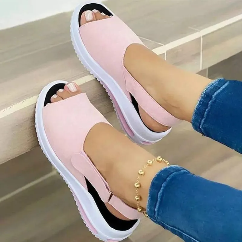 Trendy Comfy Peep Toe Wedge Sandals