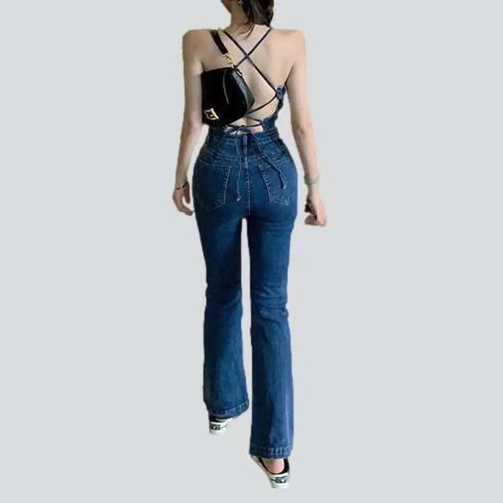 Trendy women's jean jumpsuit