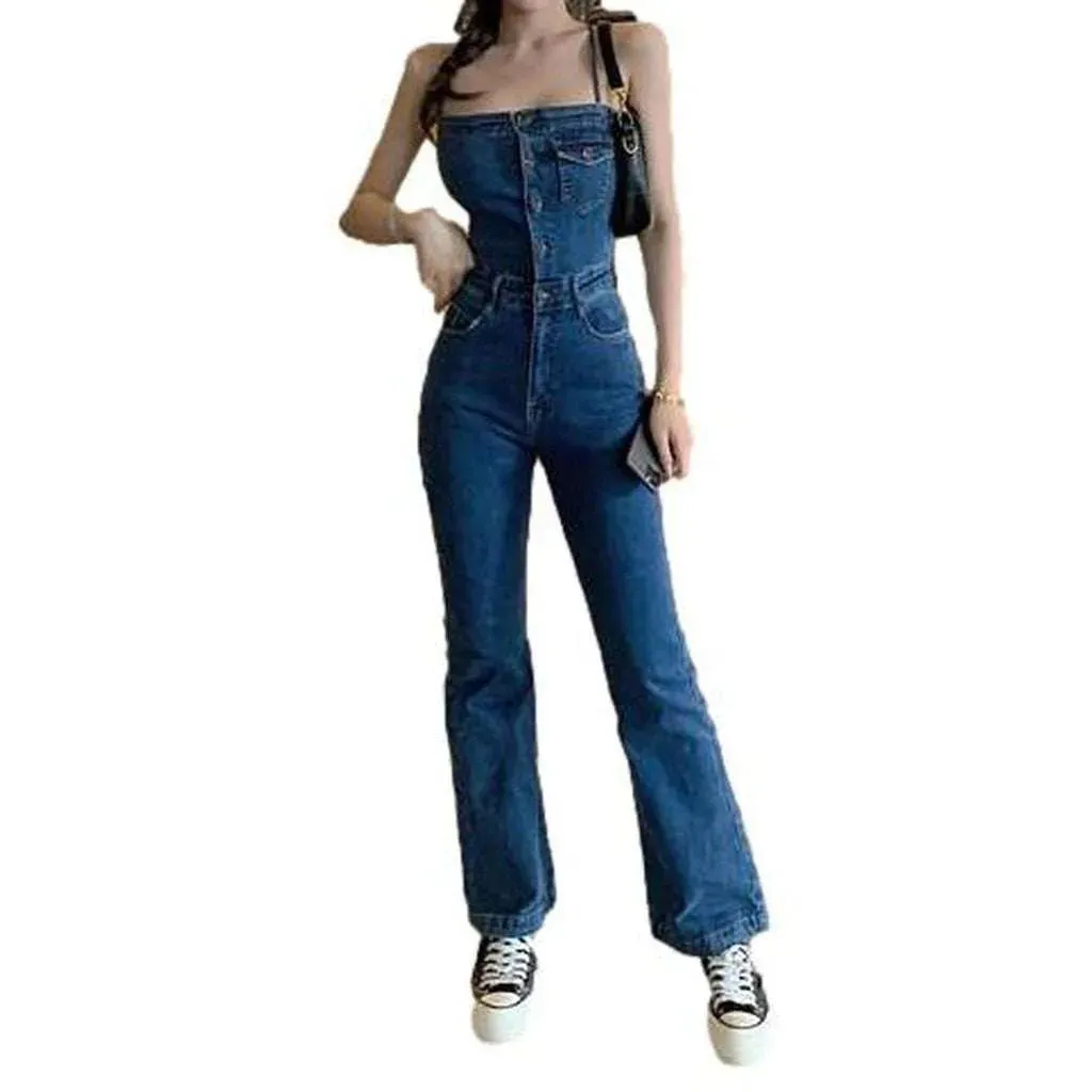 Trendy women's jean jumpsuit