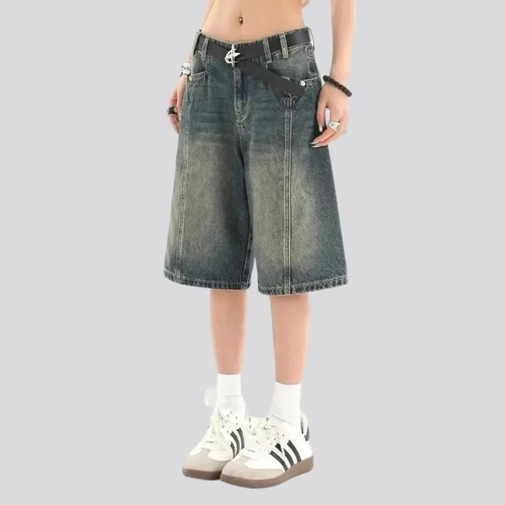 Vintage baggy women's jeans shorts