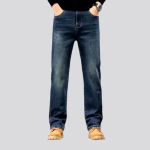 Vintage dark wash tapered men's jeans