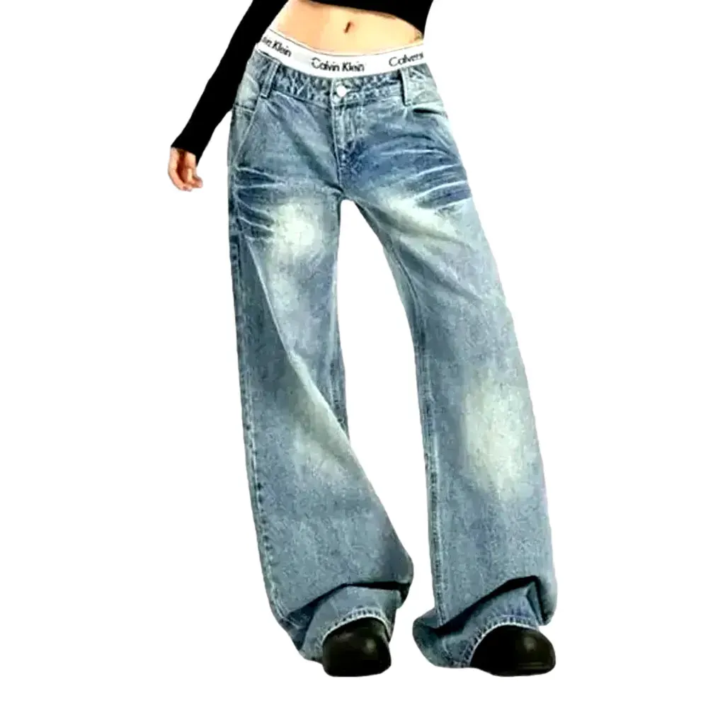 Vintage style high waist jeans for women