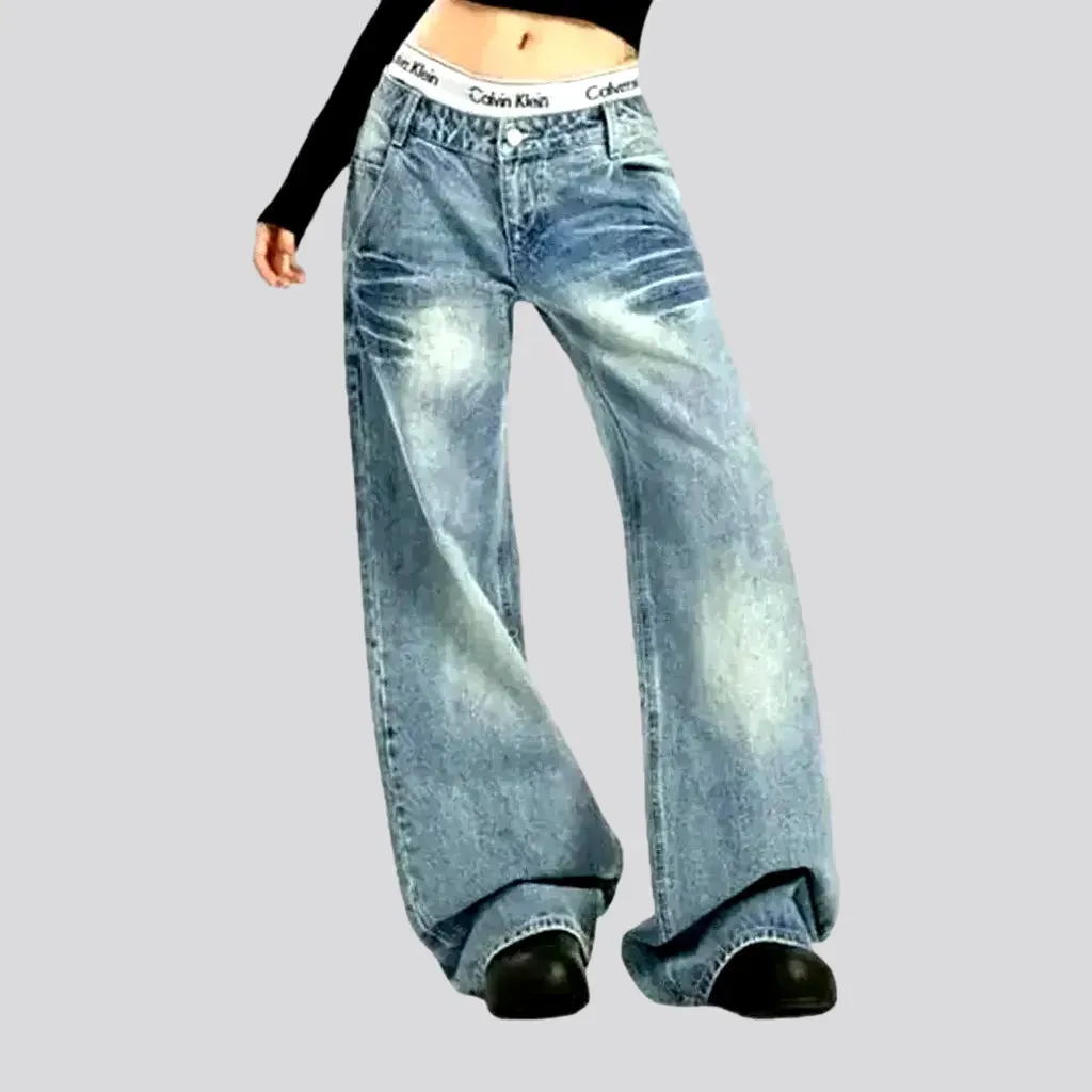 Vintage style high waist jeans for women