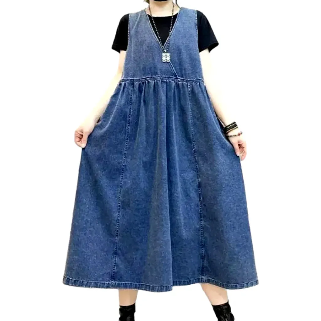 Vogue long denim dress