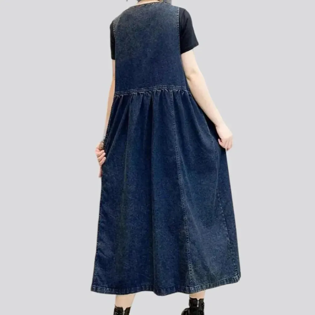 Vogue long denim dress