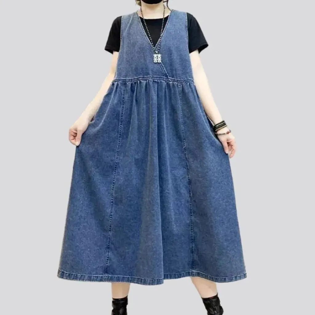 Vogue long denim dress