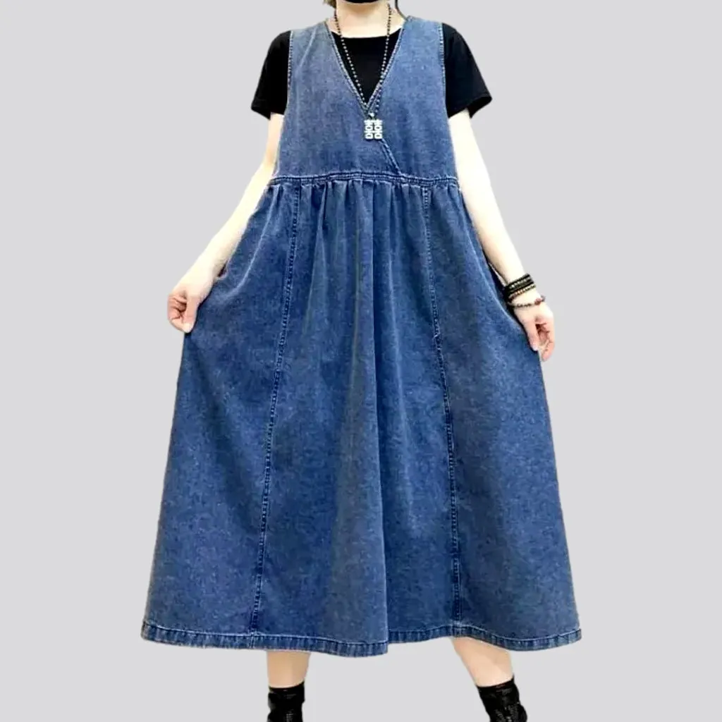 Vogue long denim dress