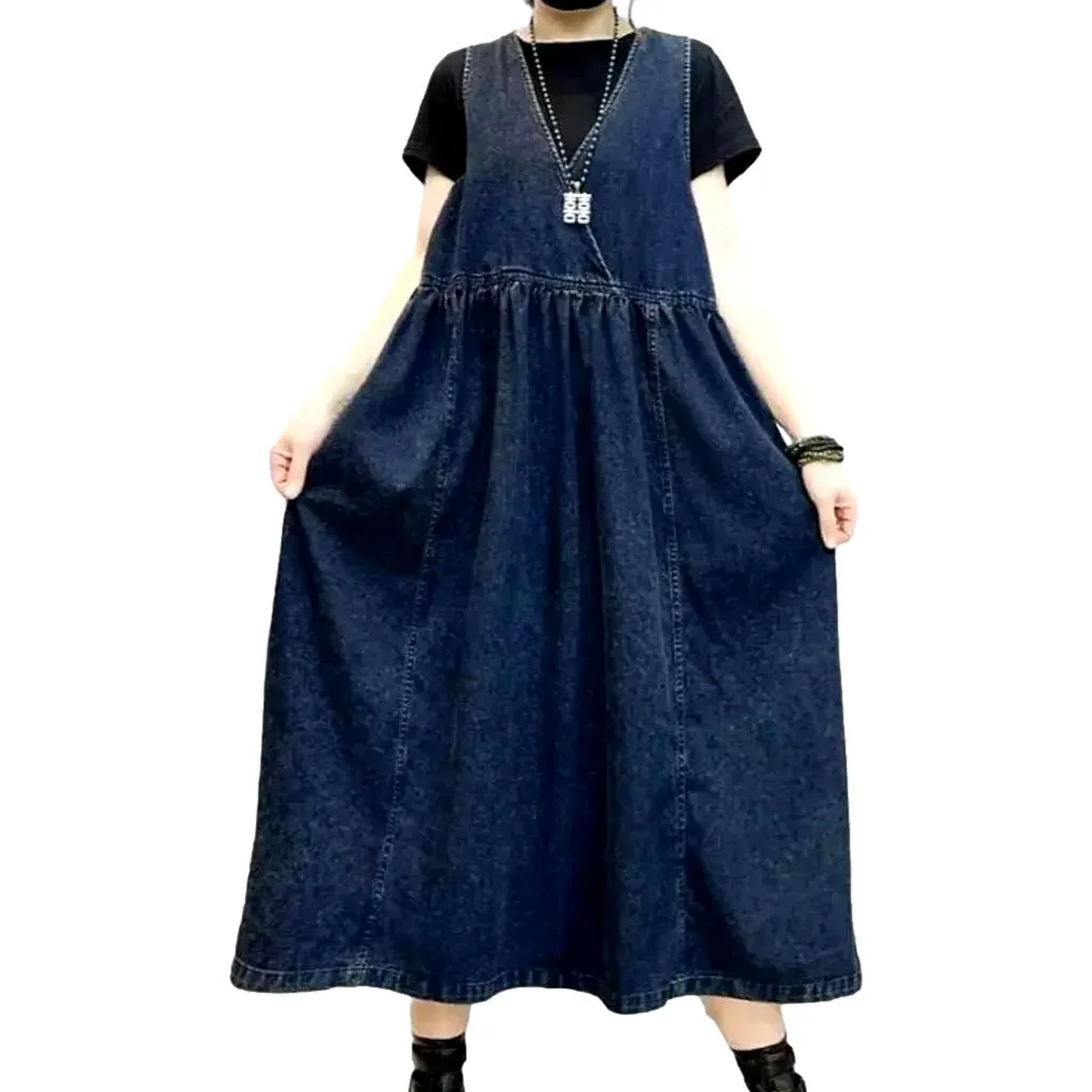 Vogue long denim dress