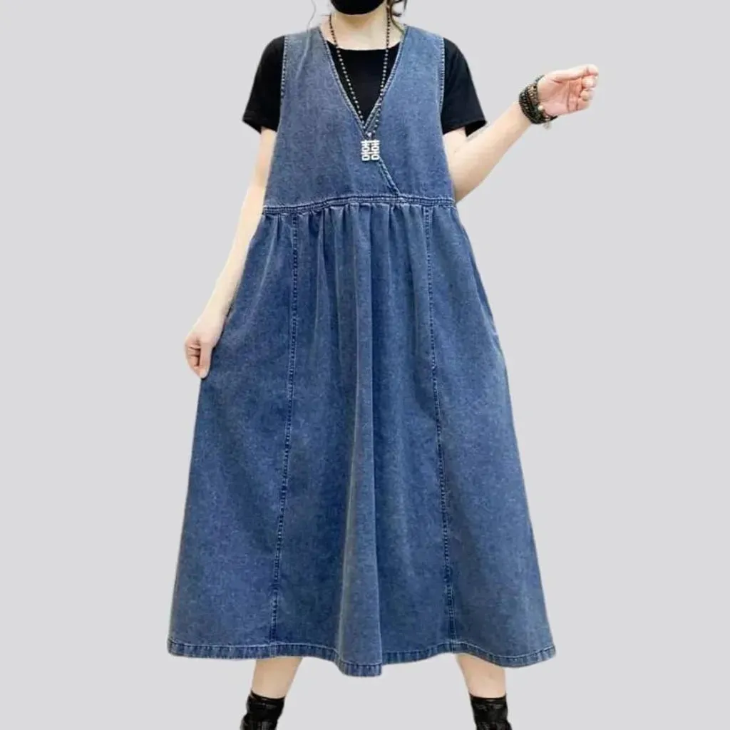 Vogue long denim dress