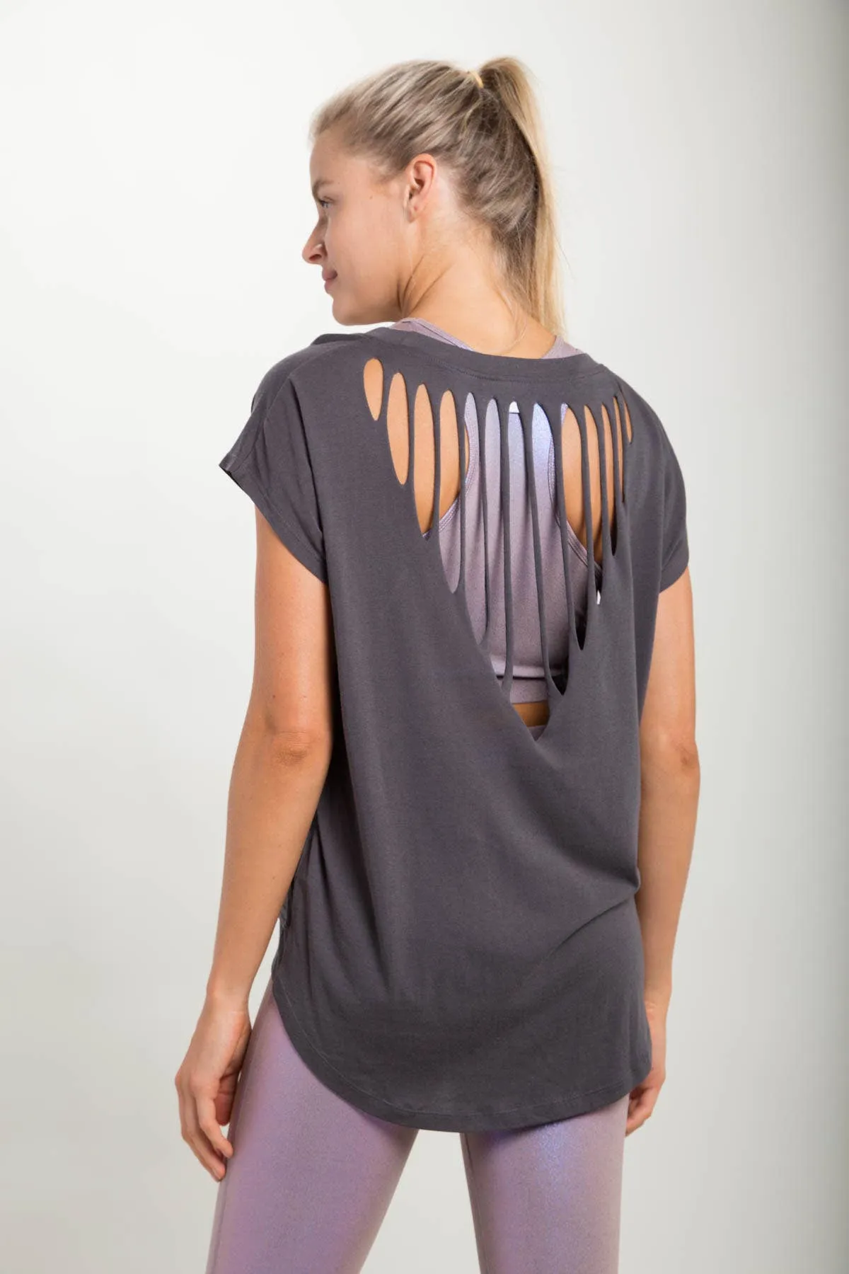 Webbed Cut-Out Back Athleisure Top