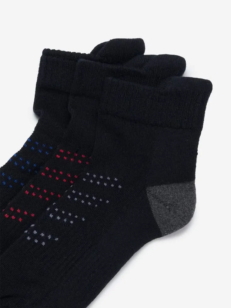 WES Lounge Black Trainer Socks Set of Three