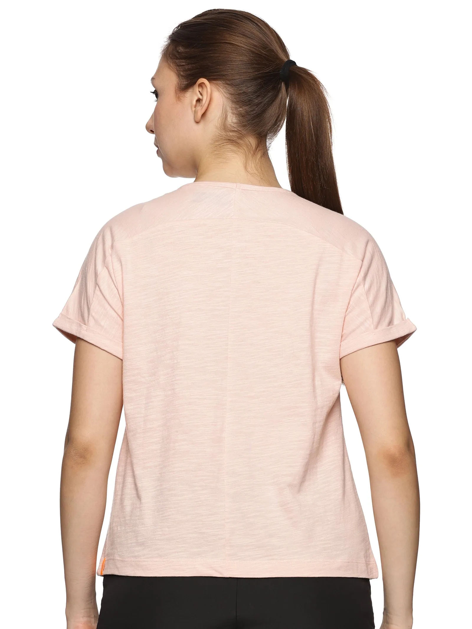 Women 100% organic cotton mega sleeve top (Pink)