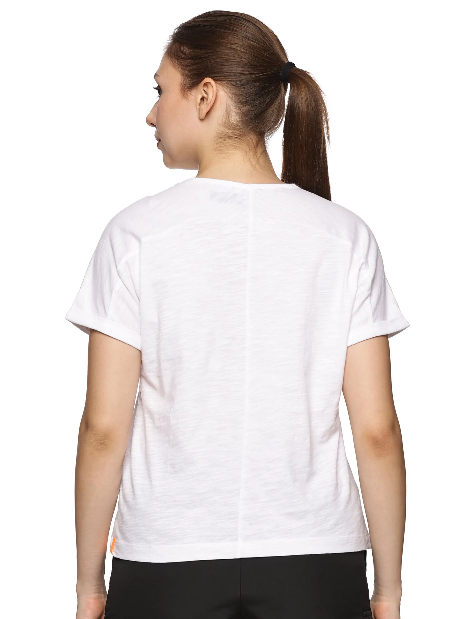 Women 100% organic cotton mega sleeve Top (White)