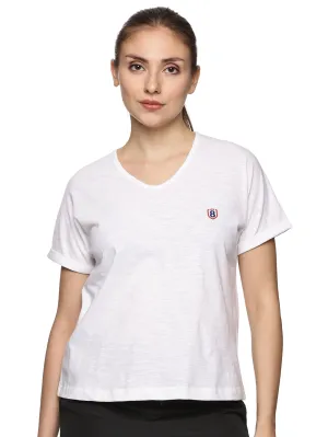 Women 100% organic cotton mega sleeve Top (White)