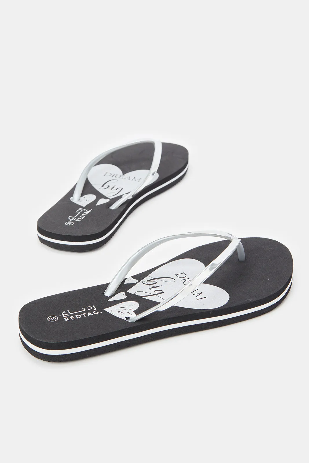 Women Silver Slogan Flip Flop