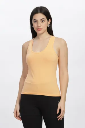 Women Sleeveless Razer Back Running Tank top (Orange)