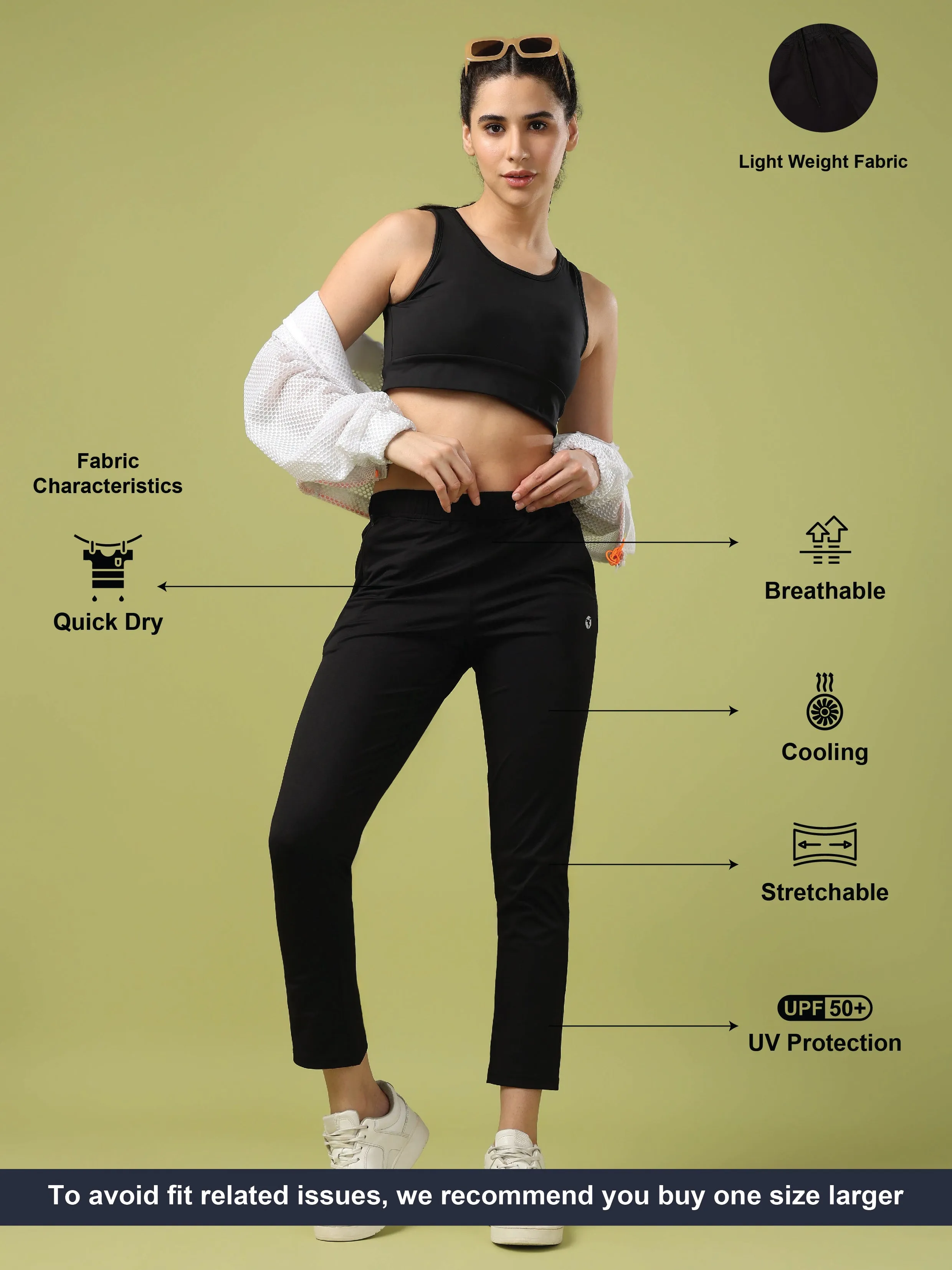 Women Solid Slim Fit Sports Trackpants with 4 Way Crispy