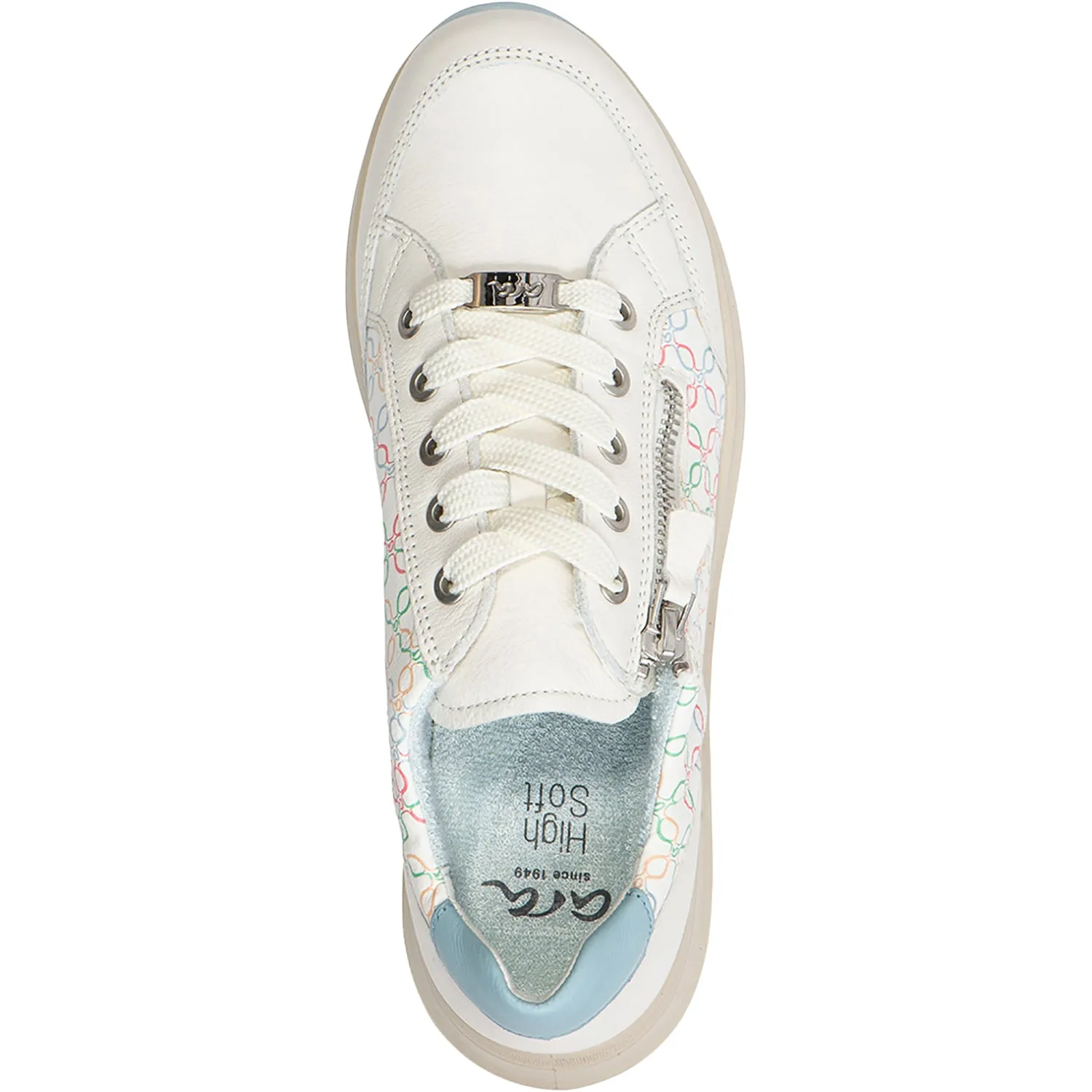 Women's Ara Oleanna Cream/Multi/Aqua Leather