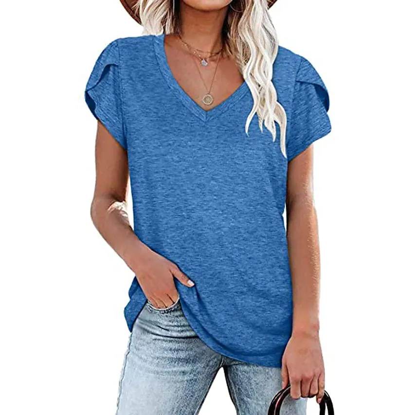 Women's Athleisure T-Shirt V-Neck Top