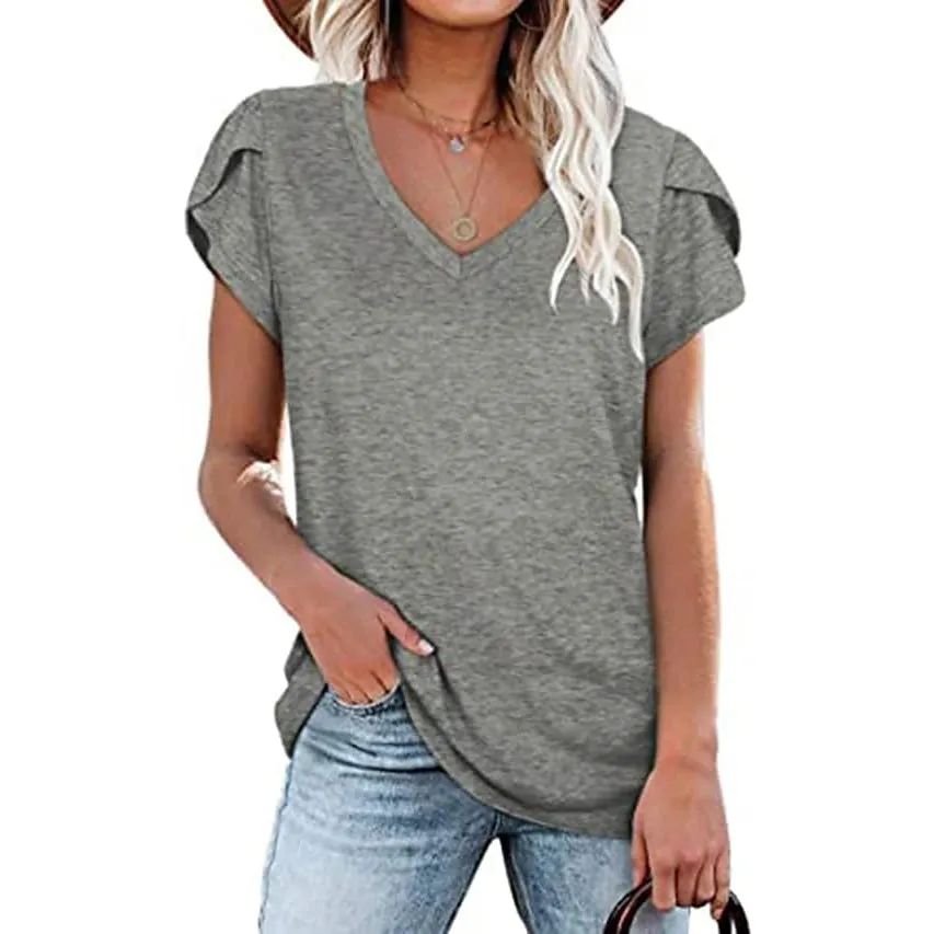 Women's Athleisure T-Shirt V-Neck Top