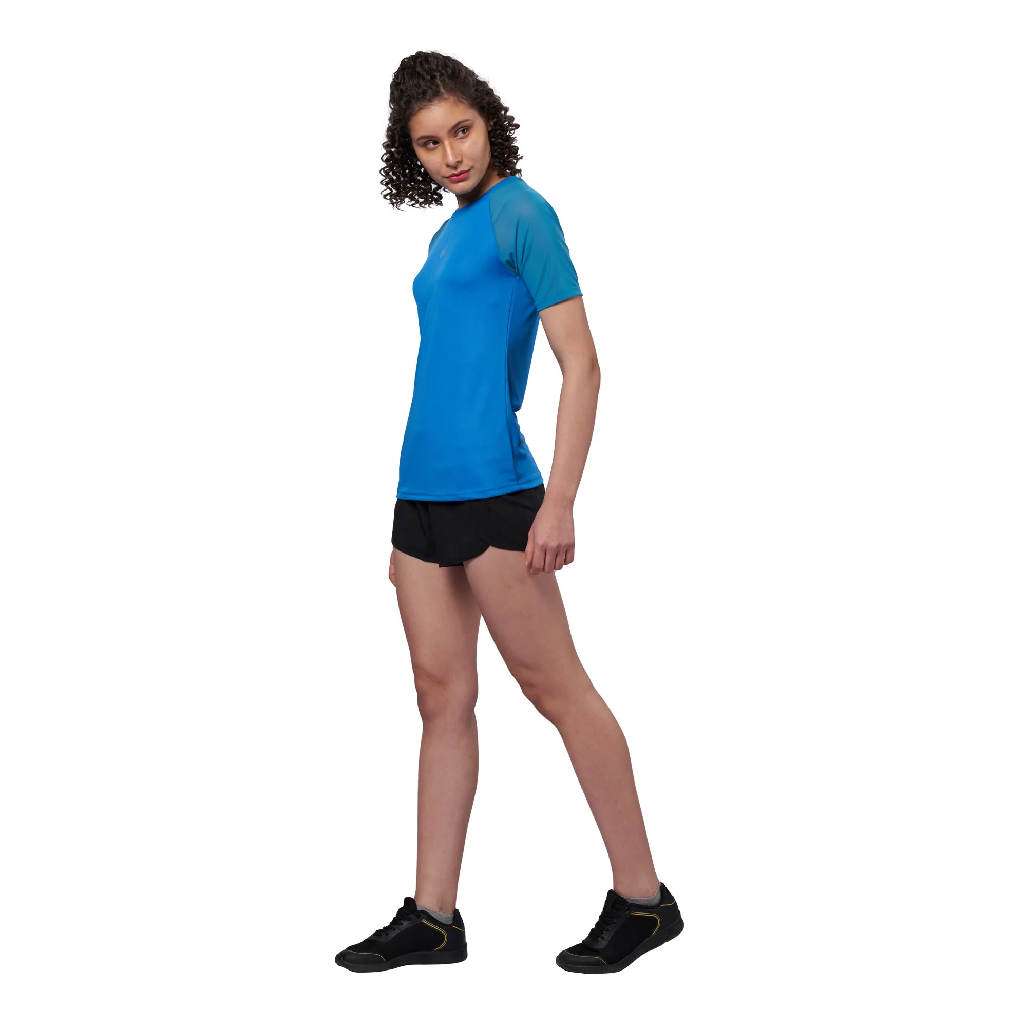 Women's Breathable Raglan Mesh Sleeve T-Shirt