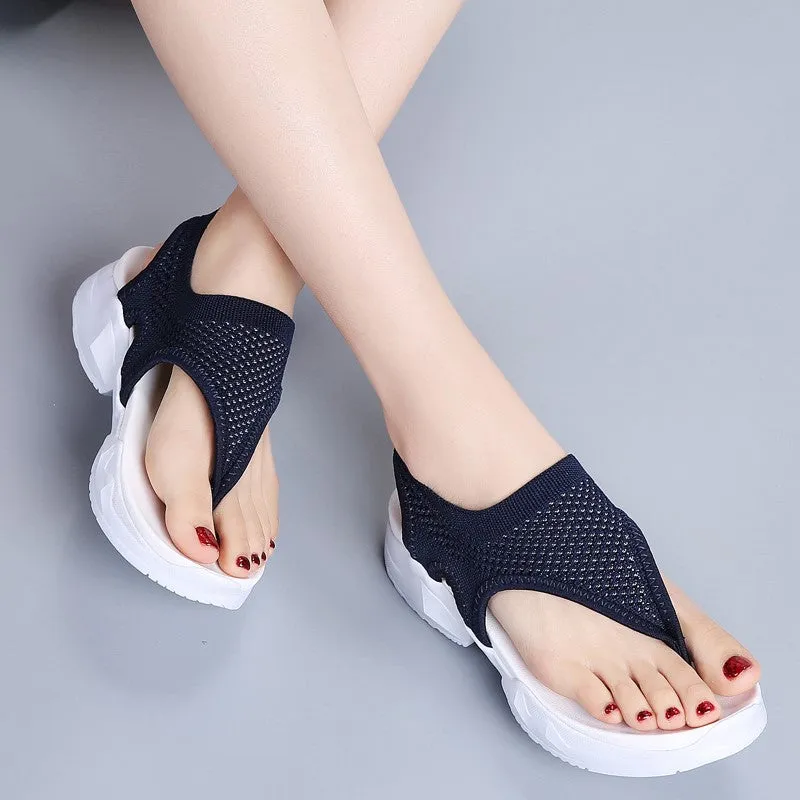 Women's cute simple pretty leisure slip-on flip flop sandals