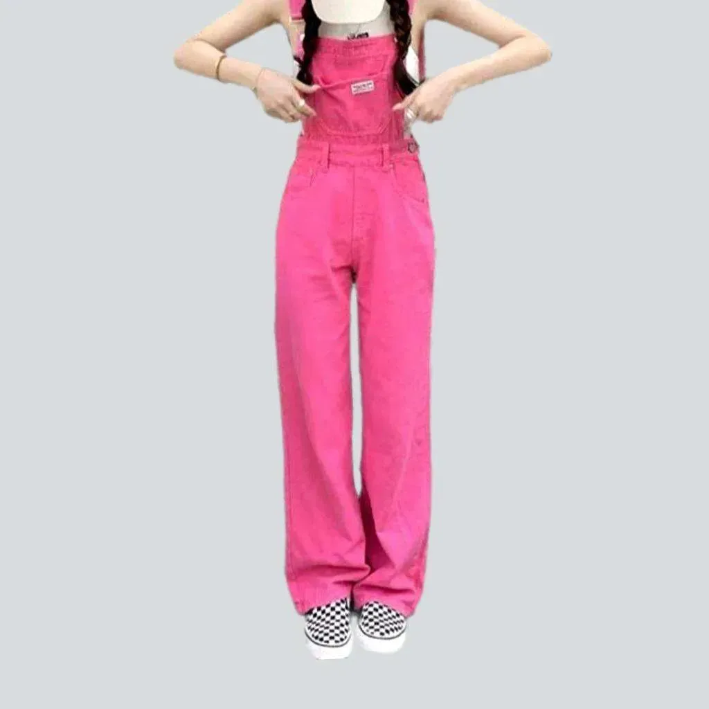 Women's y2k wide denim dungaree